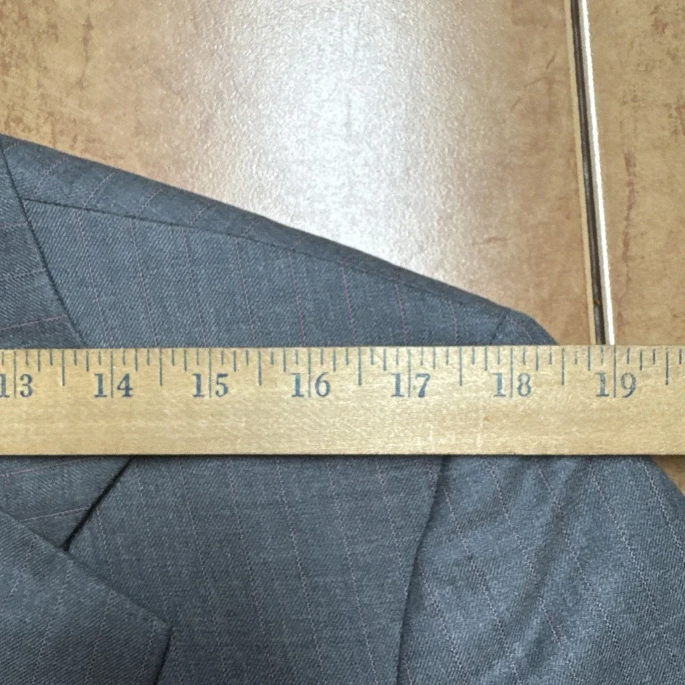 Stile Bespoke Blazer Sport Coat 40R Gray Pink Stripe‎ Holland Sherry Wool Jacket